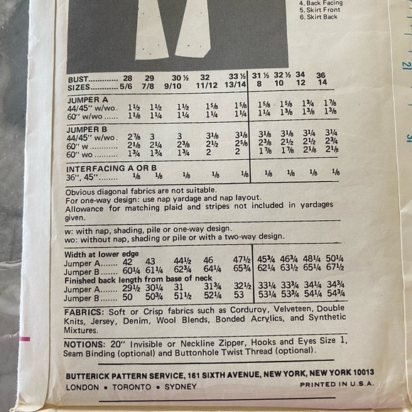 Butterick Vintage Uncut Young Junior Teen Jumper Size 5/6 Pattern No 6758 - Picture 5 of 8